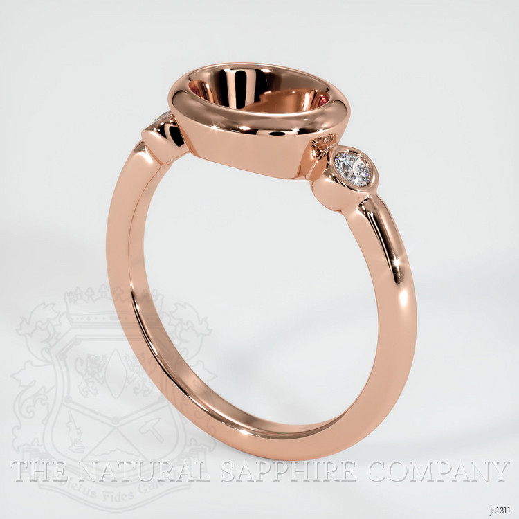 14K Rose Gold Three Stone Ring Setting