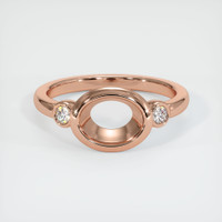 14K Rose Gold Three Stone Ring Setting Image