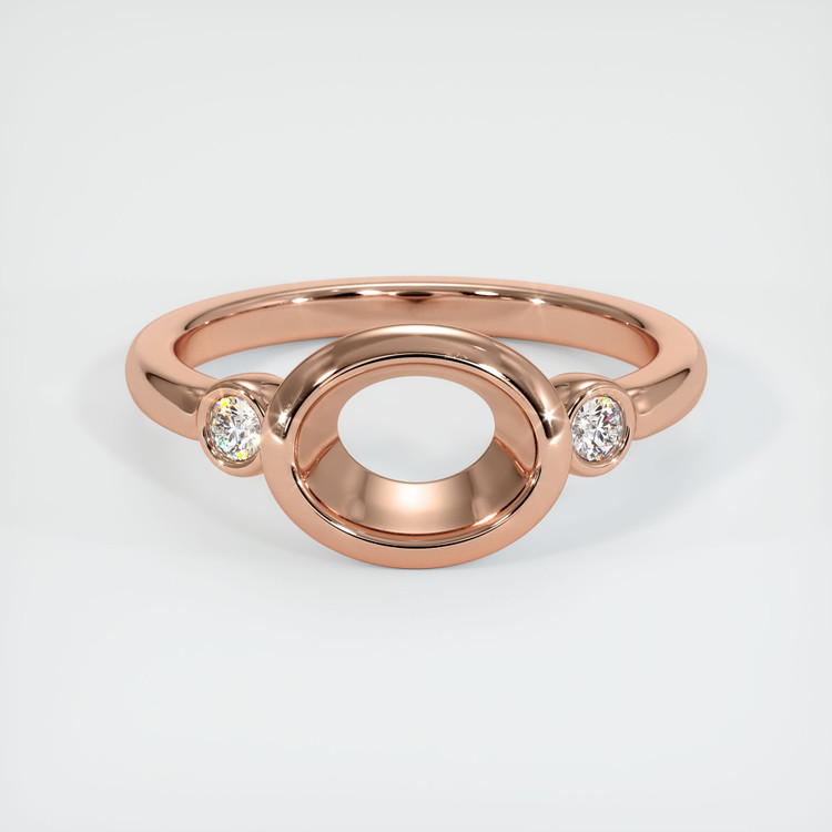 14K Rose Gold Three Stone Ring Setting