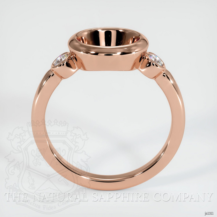 14K Rose Gold Three Stone Ring Setting