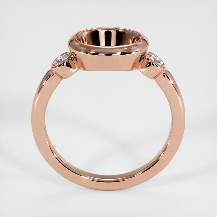 14K Rose Gold Three Stone Ring Setting