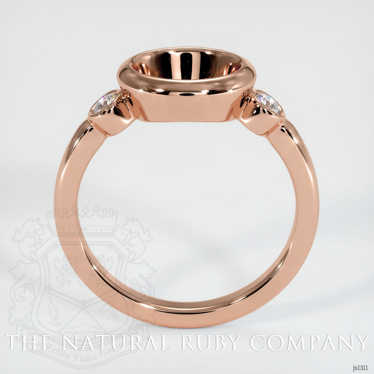 14K Rose Gold Three Stone Ring Setting