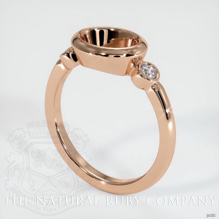 18K Rose Gold Three Stone Ring Setting