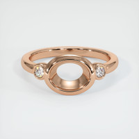 18K Rose Gold Three Stone Ring Setting Image