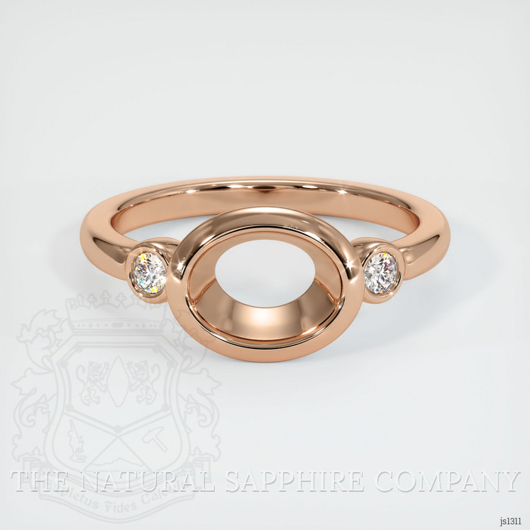 18K Rose Gold Three Stone Ring Setting