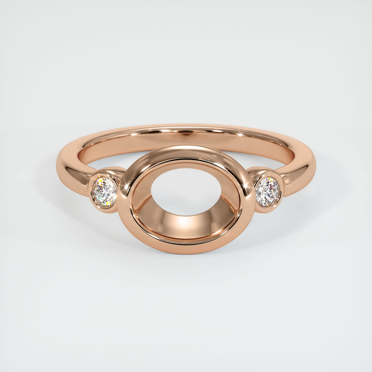 18K Rose Gold Three Stone Ring Setting