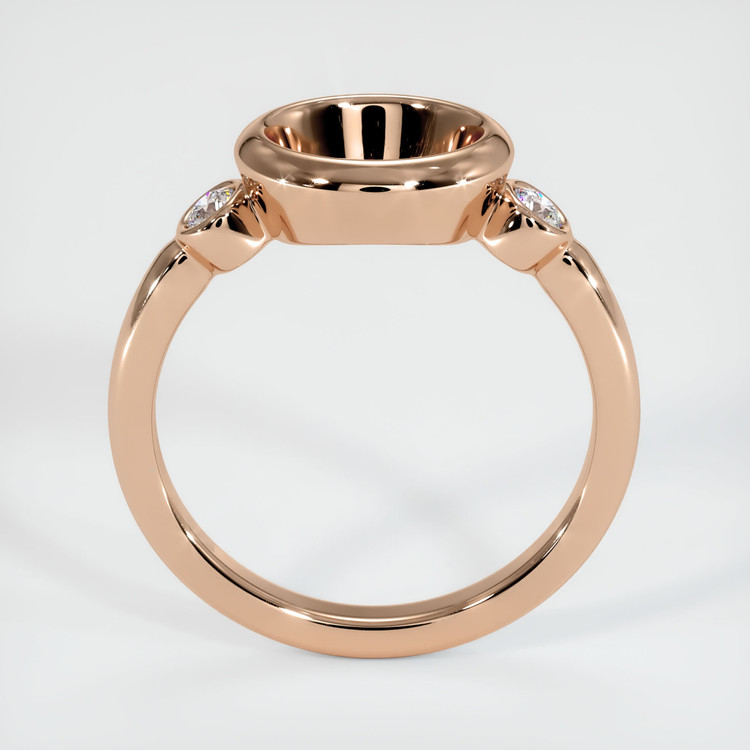 18K Rose Gold Three Stone Ring Setting