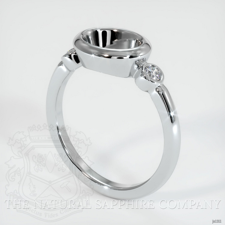 10K White Gold Three Stone Ring Setting
