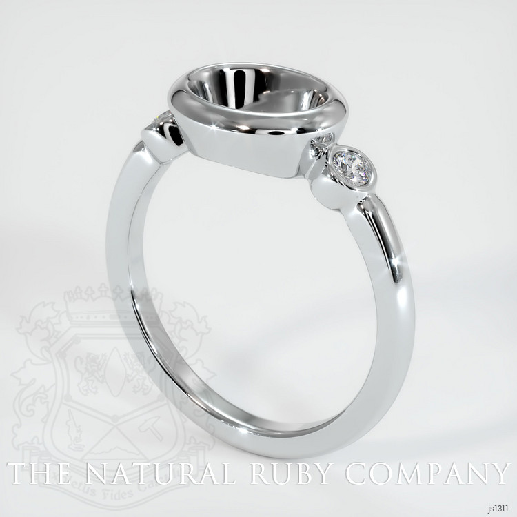 14K White Gold Three Stone Ring Setting