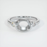 14K White Gold Three Stone Ring Setting Image