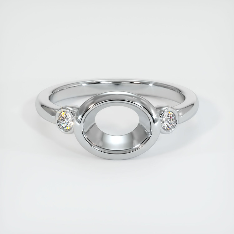 14K White Gold Three Stone Ring Setting
