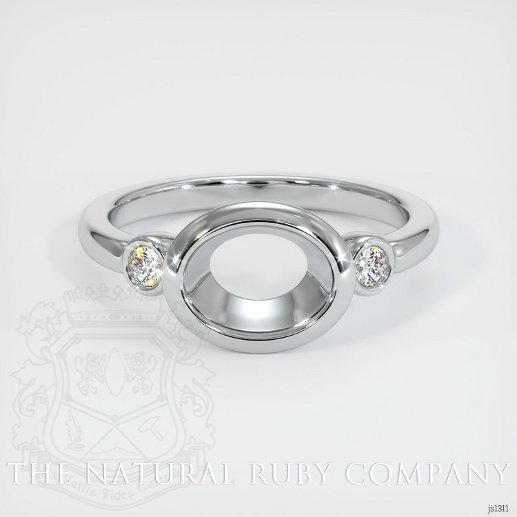 14K White Gold Three Stone Ring Setting