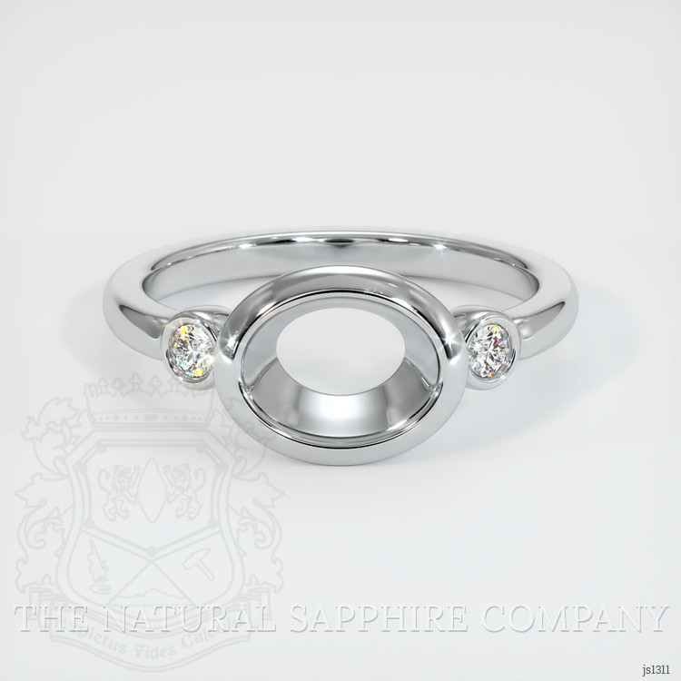 14K White Gold Three Stone Ring Setting