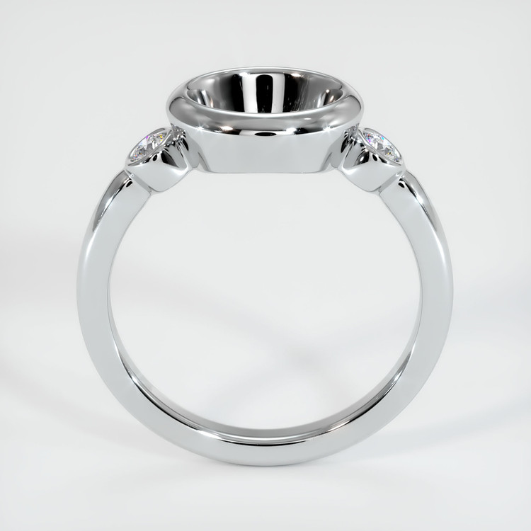 14K White Gold Three Stone Ring Setting