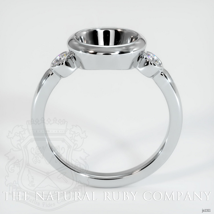 14K White Gold Three Stone Ring Setting