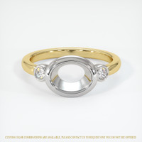14K White & Yellow Three Stone Ring Setting Image