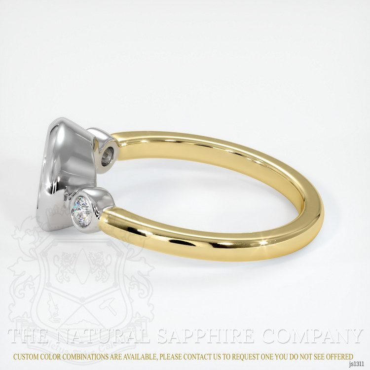 14K White & Yellow Three Stone Ring Setting