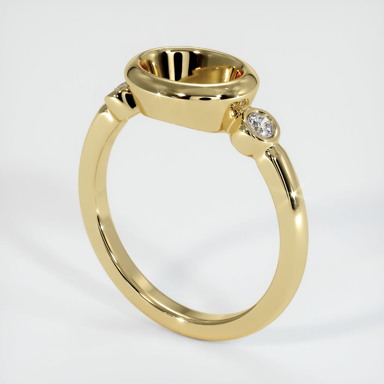 14K Yellow Gold Three Stone Ring Setting