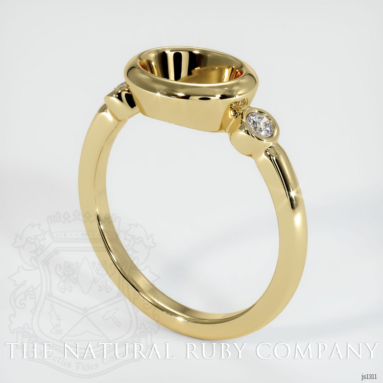 14K Yellow Gold Three Stone Ring Setting