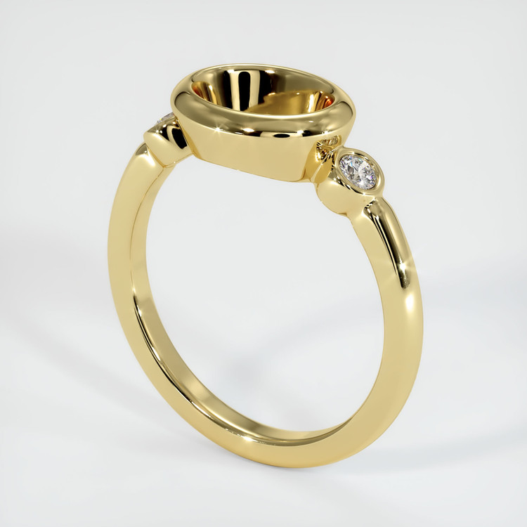 18K Yellow Gold Three Stone Ring Setting