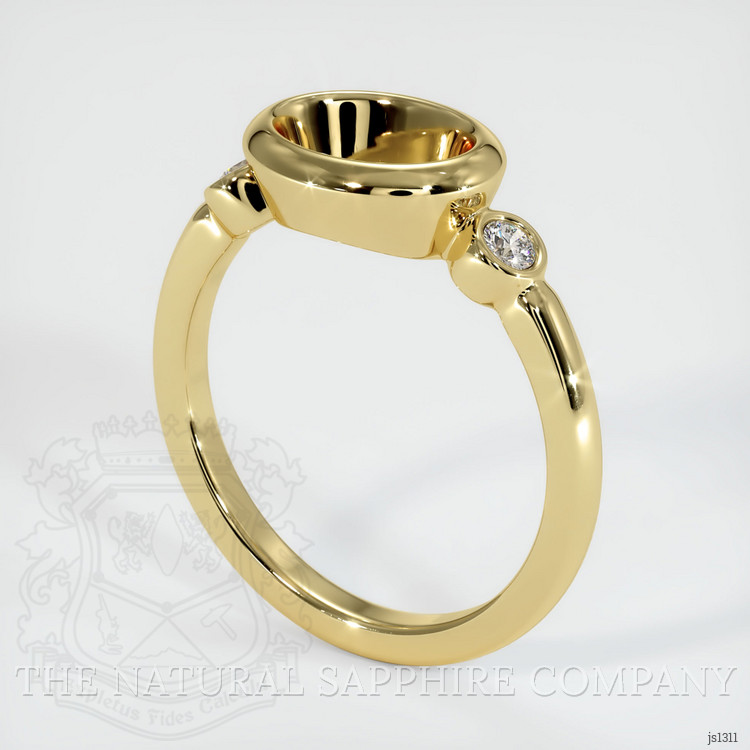18K Yellow Gold Three Stone Ring Setting