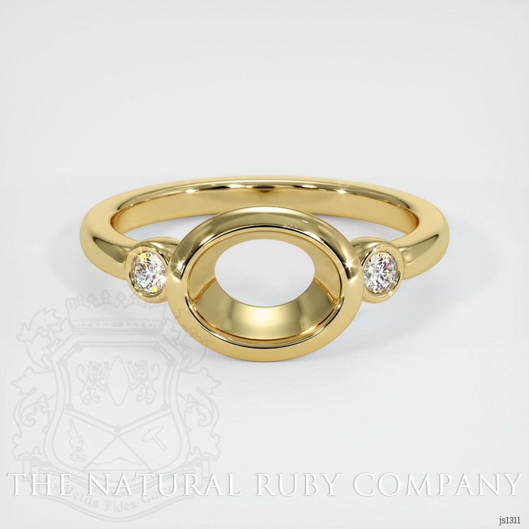 18K Yellow Gold Three Stone Ring Setting