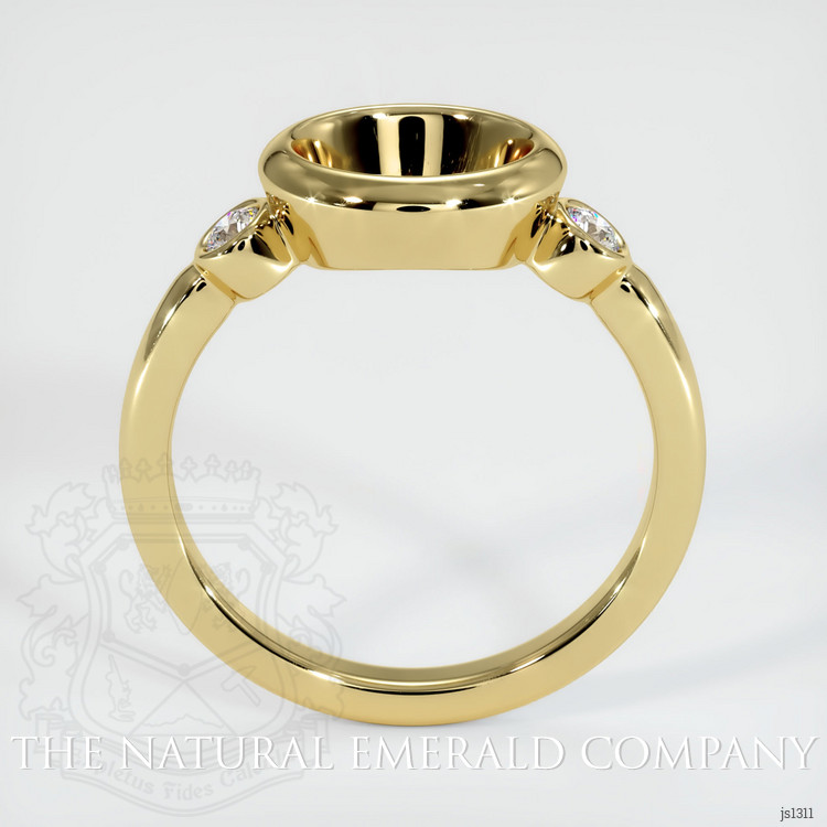 18K Yellow Gold Three Stone Ring Setting