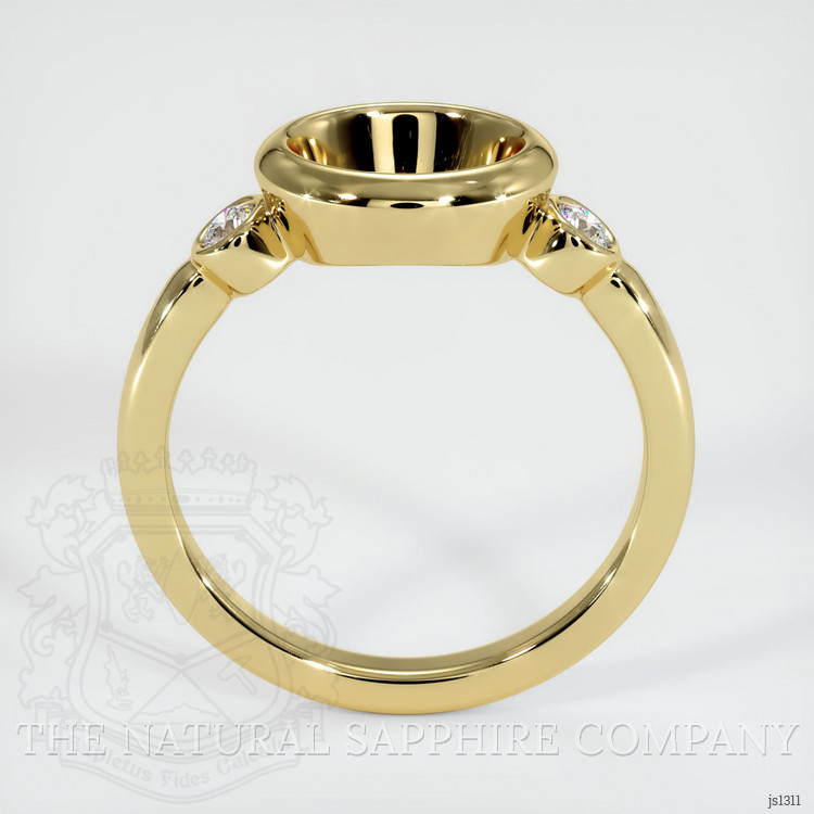 18K Yellow Gold Three Stone Ring Setting