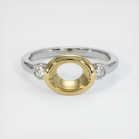 14K Yellow & White Three Stone Ring Setting Image