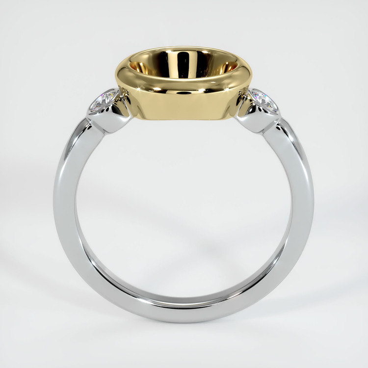 14K Yellow & White Three Stone Ring Setting