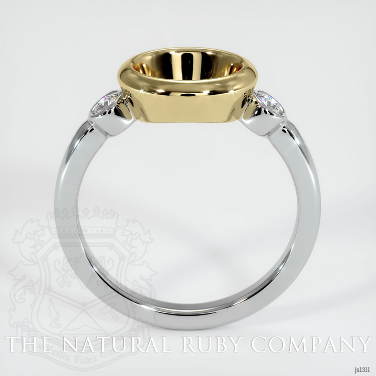 14K Yellow & White Three Stone Ring Setting