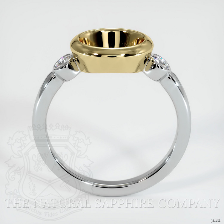 14K Yellow & White Three Stone Ring Setting