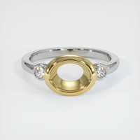 18K Yellow & White Three Stone Ring Setting Image