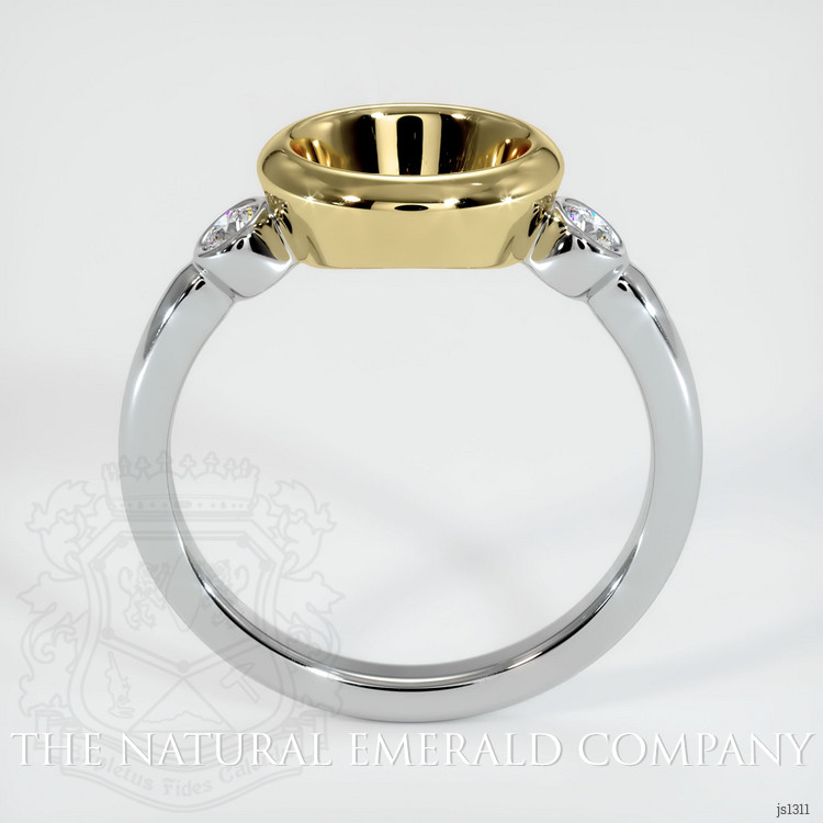 18K Yellow & White Three Stone Ring Setting