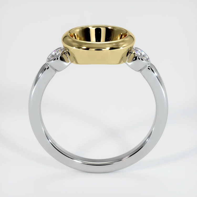 18K Yellow & White Three Stone Ring Setting