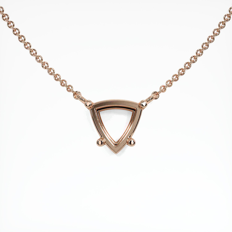 14K Rose Gold Solitaire Necklace Setting
