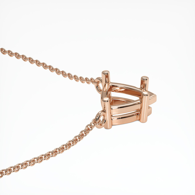 14K Rose Gold Solitaire Necklace Setting