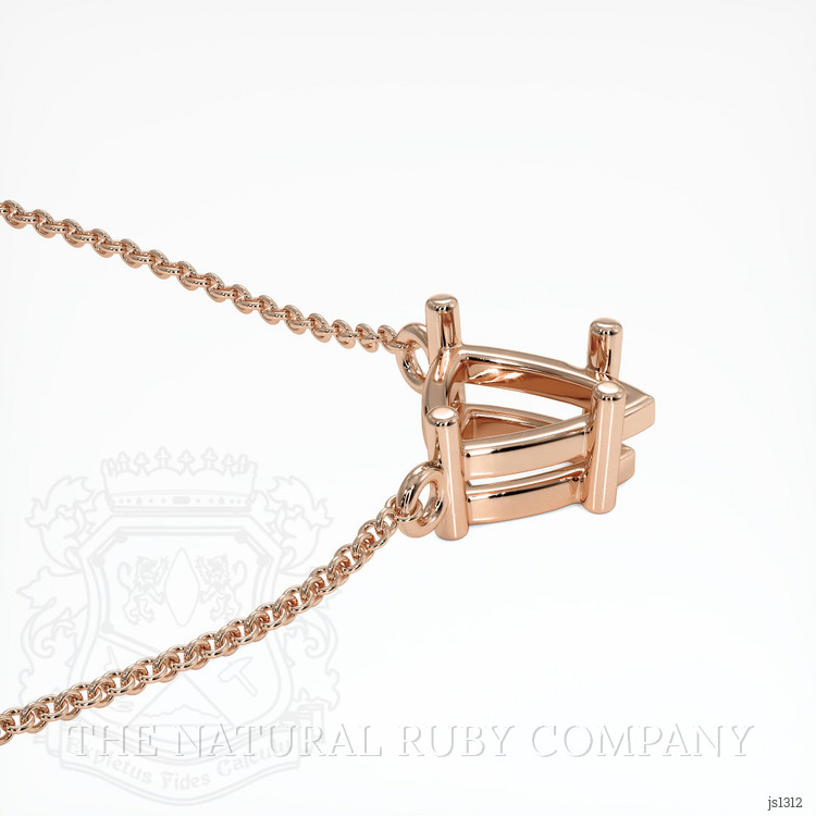 14K Rose Gold Solitaire Necklace Setting