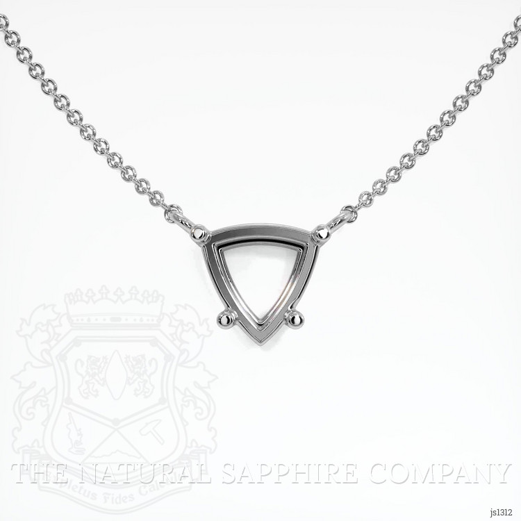 14K White Gold Solitaire Necklace Setting