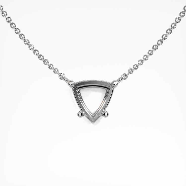 14K White Gold Solitaire Necklace Setting