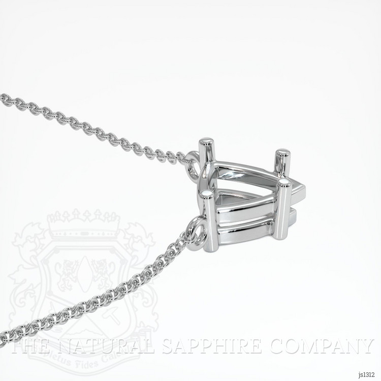 14K White Gold Solitaire Necklace Setting