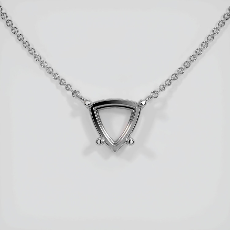 18K White Gold Solitaire Necklace Setting