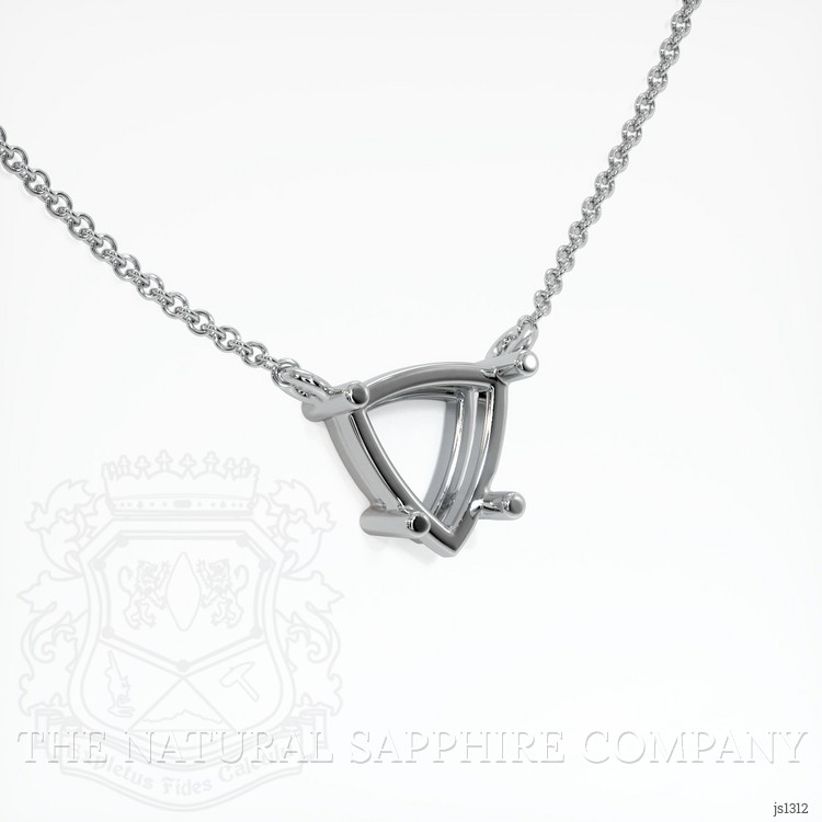 18K White Gold Solitaire Necklace Setting