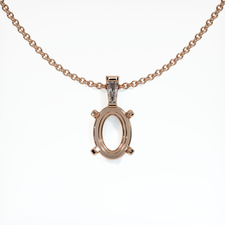 14K Rose Gold Accent Stones Pendant Setting