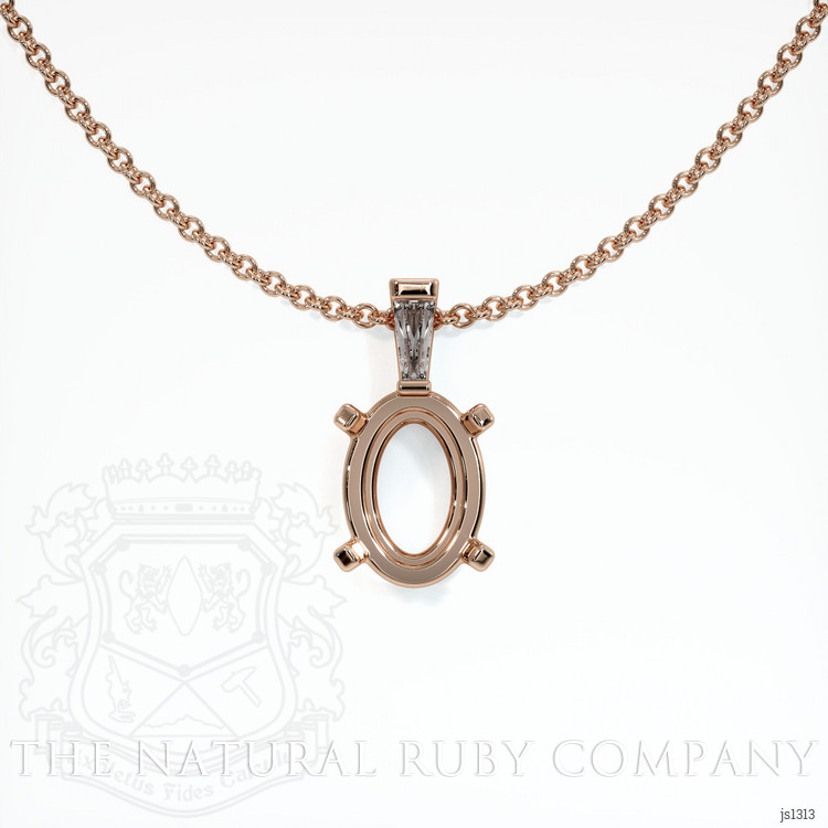 14K Rose Gold Accent Stones Pendant Setting