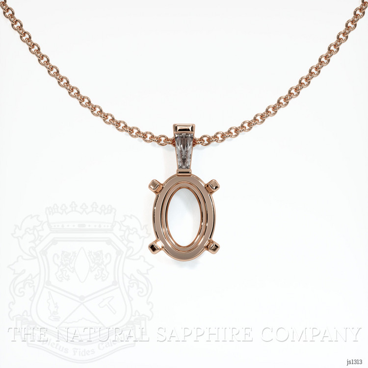 14K Rose Gold Accent Stones Pendant Setting
