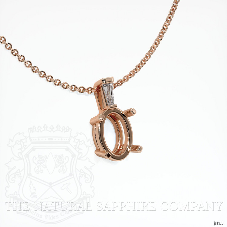 14K Rose Gold Accent Stones Pendant Setting