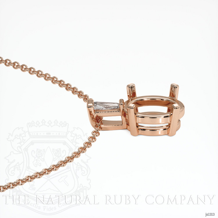 14K Rose Gold Accent Stones Pendant Setting