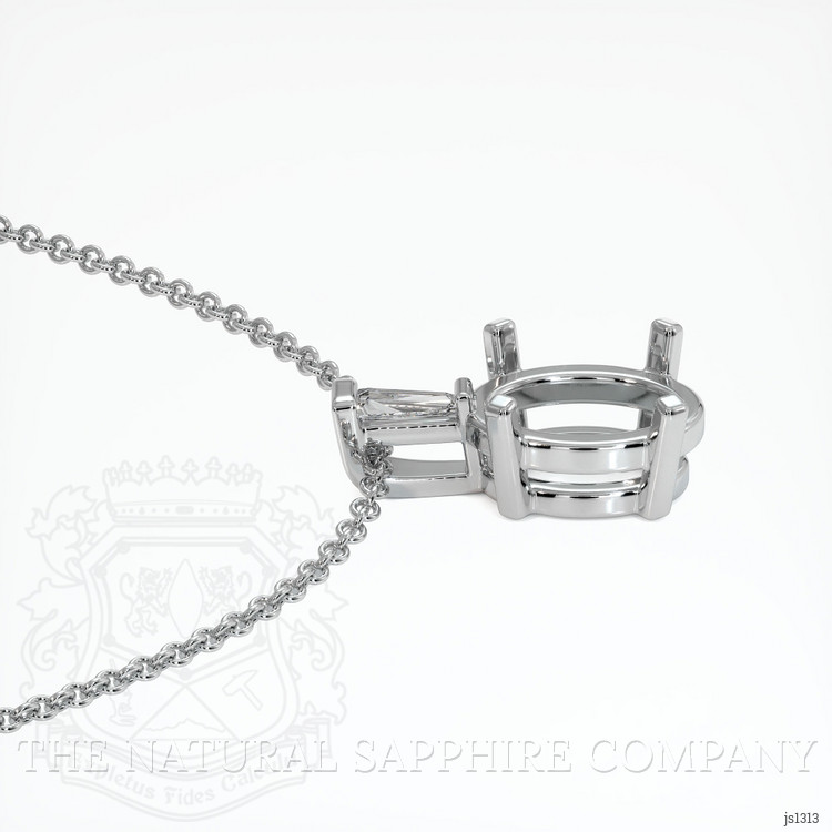 14K White Gold Accent Stones Pendant Setting