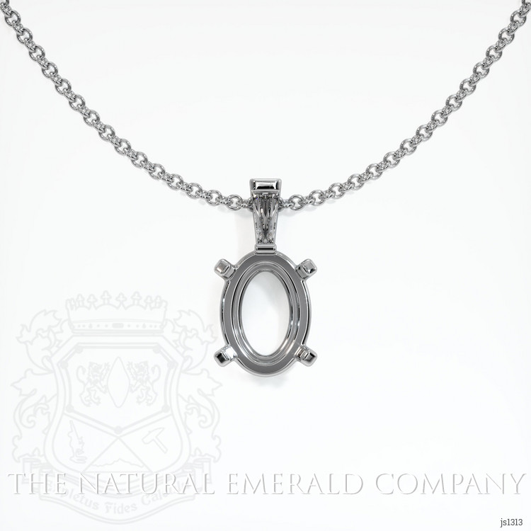 18K White Gold Accent Stones Pendant Setting